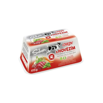 Sam vanička pro psy s hovězím masem, 97% podíl masa, 415 g