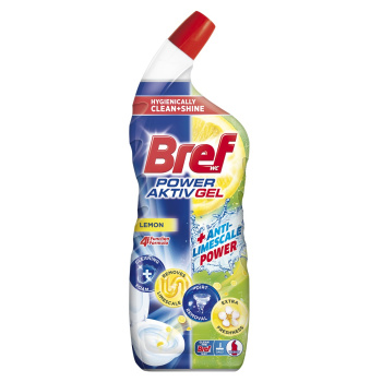 Bref WC gel Power Aktiv Gel Lemon s osvěžovačem, 700 ml