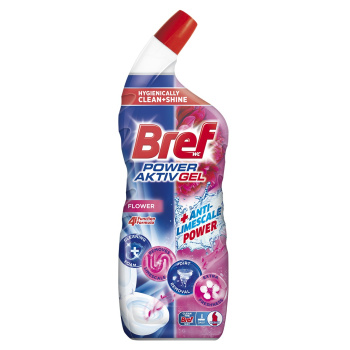 Bref WC gel Power Aktiv Gel Flower s osvěžovačem, 700 ml