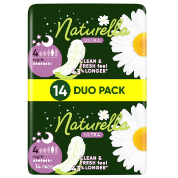 Naturella Ultra Night Duo Pack dámské hygienické vložky s křidélky, 14 ks