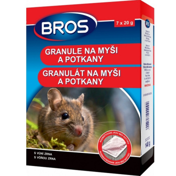 Bros granulát proti myším a potkanům, 140 g
