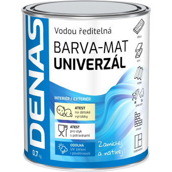 DENAS UNIVERZÁL-MAT vrchní barva na dřevo, kov a beton, 0413 modrá blankytná, 700 g