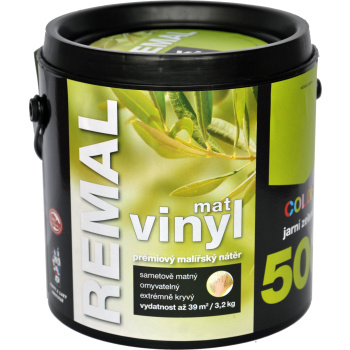 REMAL Vinyl Color mat omyvatelná barva na zeď, 500 jarní zelená, 3,2 kg