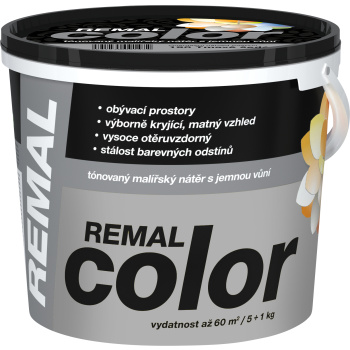 REMAL Color malířská barva na zeď 190 tmavě šedá, 5 + 1 kg