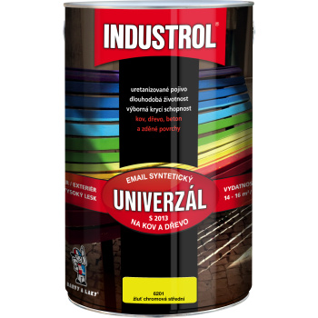 Industrol S2013 univerzál lesk vrchní barva na kov a dřevo, 6201 žluť chromová střední, 4 l