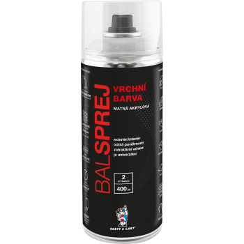 BALSPREJ vrchní univerzální akrylová barva ve spreji, RAL 9010 bílá mat, 400 ml