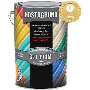 Hostagrund Prim 3v1 S2177 základní i vrchní barva na kov, 0912 hliník, 4 l