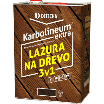 Karbolineum Extra 3v1 barva na dřevo, ořech, 8 kg