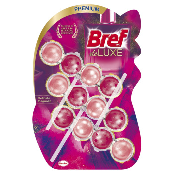 Bref DeLuxe Delicate Magnolia WC blok v kuličkách, 3× 50 g