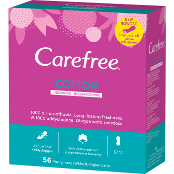 Carefree Cotton slipové vložky intimky, 56 ks
