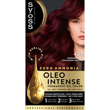Syoss Oleo Intense olejová barva na vlasy 4-23 Burgundská Červeň