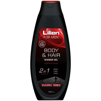 Lilien Men Dark Red sprchový šampon pro muže, 400 ml