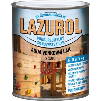 Lazurol Aqua v1303 silnovrstvý polomatný lak na dřevo, 600 g