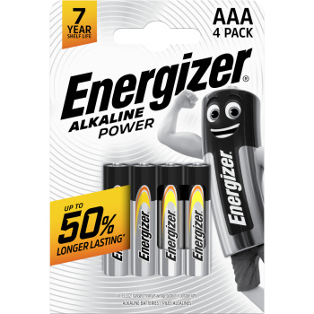 Energizer Alkaline Power AAA mikrotužková baterie, 4 ks