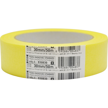 Mako Basic lepicí páska zakrývací hladký krep, 3 dny, do 60 °C, 30 mm × 50 m