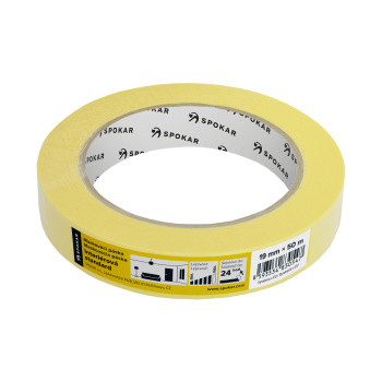 Spokar papírová zakrývací páska, 1 den, do 60 °C, rozměry 19 mm × 50 m
