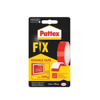 Pattex Fix oboustranná extra silná lepicí montážní páska, nosnost 120 kg, 1,5 m × 19 mm