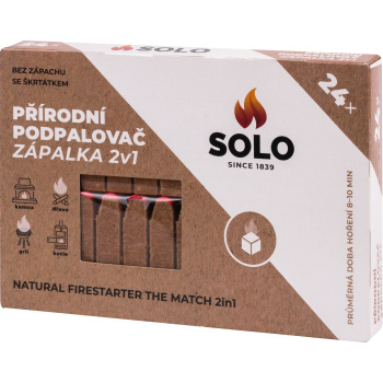 Solo přírodní podpalovač zápalka 2v1, 24 podpalů