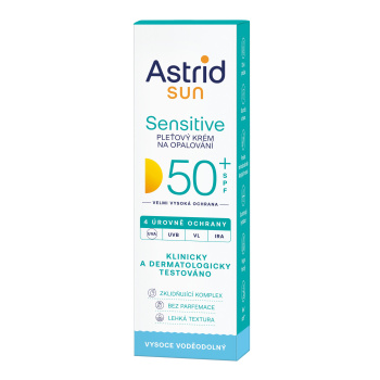 Astrid Sun OF 50+ Sensitive pleťový krém na opalování, 50 ml