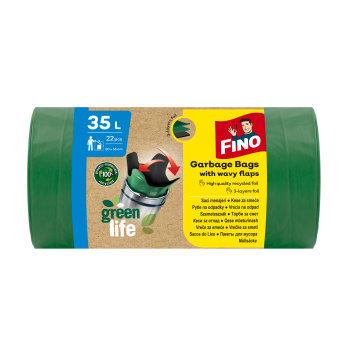 Fino Green Life recyklované PE pytle na odpad, 25 µ, 50 × 55 cm, 35 l, 22 ks