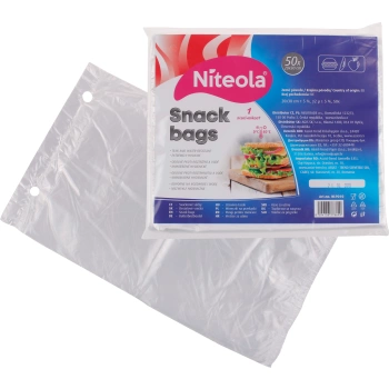 Niteola svačinové sáčky, HDPE, 20 × 30 cm, síla 12 µ, čiré, 50 ks