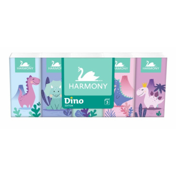 Harmony Dino 3vrstvé dětské papírové kapesníčky, 10× 10 ks