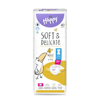 Bella Happy Maxi Plus 4+ dětské pleny jednorázové 9-15 kg, 40 ks