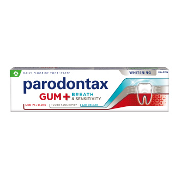 Parodontax Gum + Breath & Sensitivity Whitening zubní pasta s fluoridem, 75 ml
