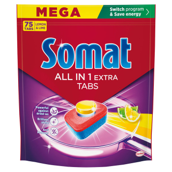 Somat tablety do myčky All in 1 Extra Lemon & Lime, 75 ks