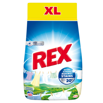 REX prací prášek Amazonia Freshness 50 praní, 2,75kg