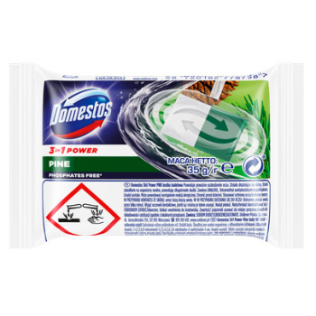 Domestos 3v1 Power Pine nádradní náplň do WC bloku, 35 g