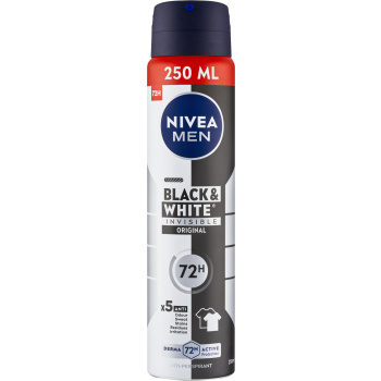 Nivea Men Black & White Invisible Original antiperspirant ve spreji, 250 ml