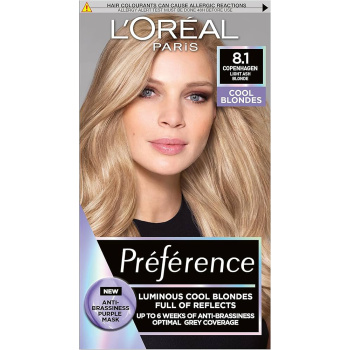 L'oreal Paris Préférence Cool Blondes barva na vlasy, Copenhaguen, světlá popelavá blond 8.1