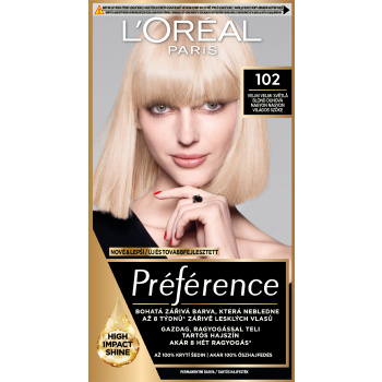 L'oreal Paris Préférence barva na vlasy, velmi světlá blond duhová 102