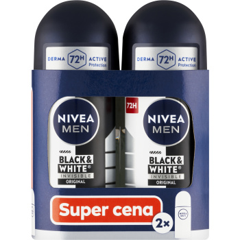 Nivea Men Black & White Invisible Original kuličkový antiperspirant, 2× 50 ml