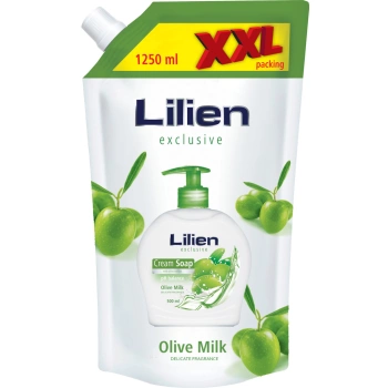 Lilien Olive Milk tekuté mýdlo, náhradní náplň, XXL balení, 1250 ml