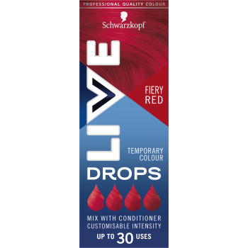 Schwarzkopf Live Drops Ohnivá červená barvicí kapky na vlasy, 30 ml