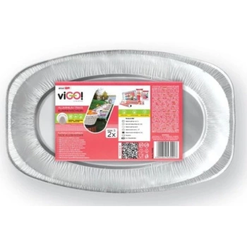 Vigo Aluminium grilovací oválný podnos, 35 x 24 cm, 2 ks