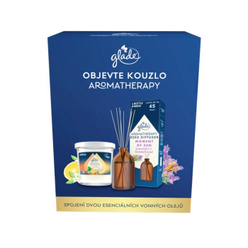GLADE Aromatherapy dárkový set (svíčka 170 g + vonné tyčinky 80 ml)