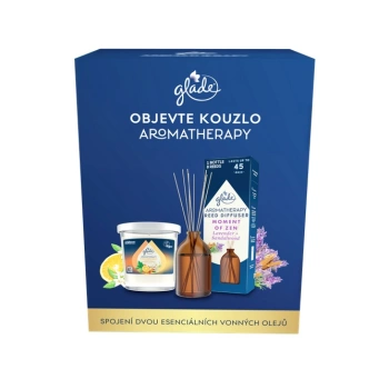 GLADE Aromatherapy dárkový set (svíčka 170 g + vonné tyčinky 80 ml)
