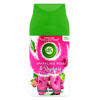 Air Wick FreshMatic Sparkling Rose & Raspberry - Růžový sekt a maliny automatický osvěžovač náhradní náplň 250 ml