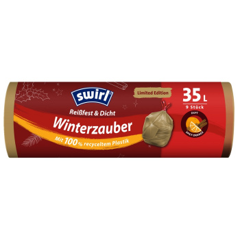 Swirl zatahovací pytle na odpad Zimní Kouzlo 35 l, 50 x 60 cm, 38 µ, 9 ks