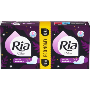 Ria dámské vložky Ultra Super Long Duopack, 18 ks
