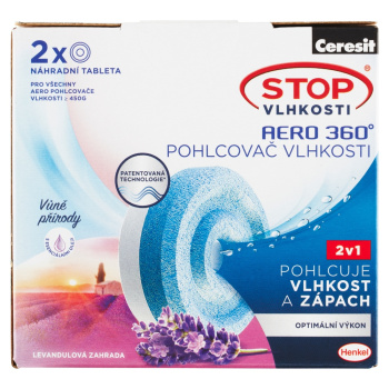 Ceresit Stop Vlhkosti Aero 360° Náhradní tablety – Levandule 2 × 450 g (900 g)