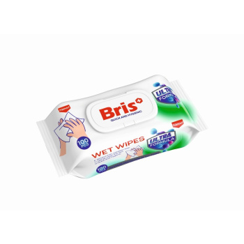Bris hygienické vlhčené ubrousky s klipem, 100 ks