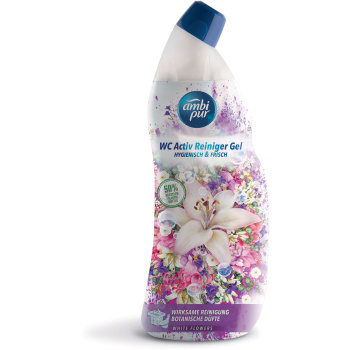 Ambi Pur WC Active Gel Bílé Květy WC čistič, 750 ml