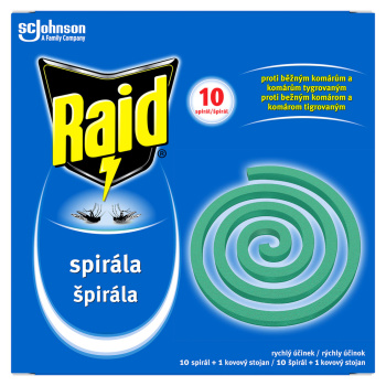 Raid insekticidní spirála proti komárům, 10 ks