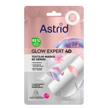 Astrid  Glow Expert 4D textilní pleťová maska, 1 ks