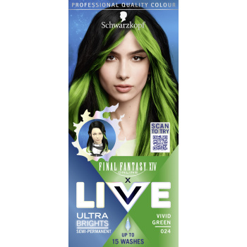 Schwarzkopf Live Ultra Brights semi-permanentní barva na vlasy 024 Zářivá zelená 50ml