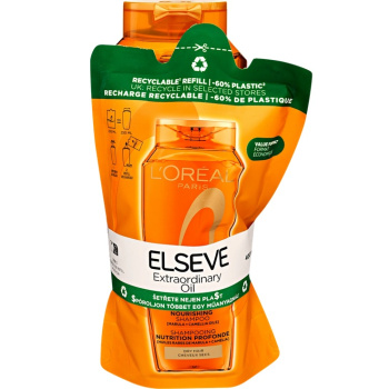 L’Oréal Paris Elseve Extraordinary Oil šampon na vlasy 400 ml s náhradní náplní 250 ml